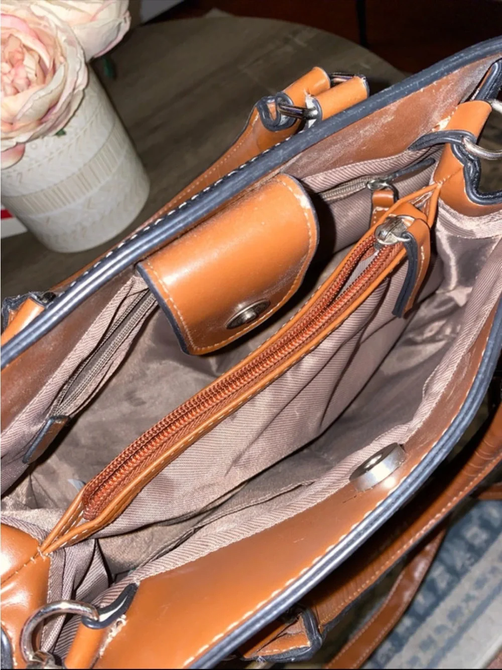 Black & Brown Structured Satchel Handbag - Classic Women's Bag
